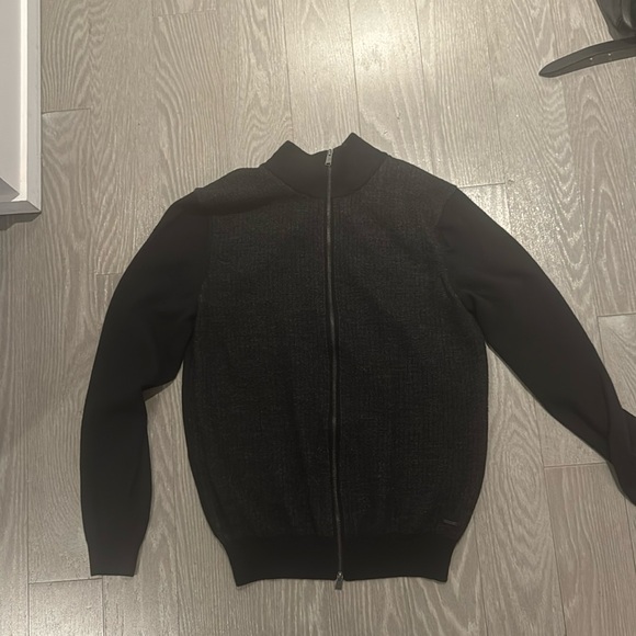 Hugo Boss men’s black/charcoal zip up sweater - Picture 1 of 7